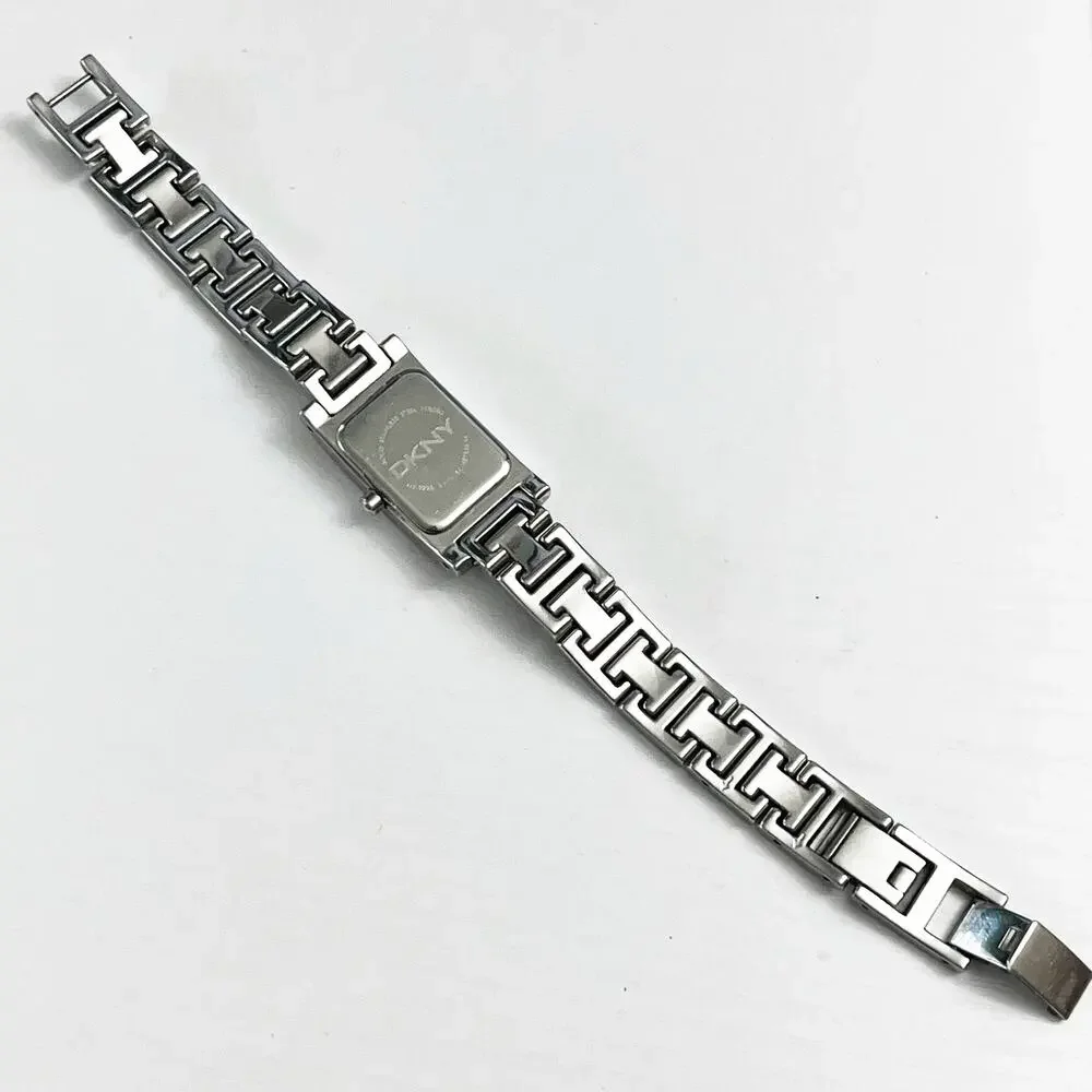 DKNY Mermaid Face Rectangle Silver Link Women's Watch